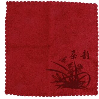 Chinese Thee Handdoek Afdrukken Thee Gereedschappen Water Absorptie Fiber Thee Doek Milieuvriendelijke Sterke Wateropname Speciale Handdoek rood