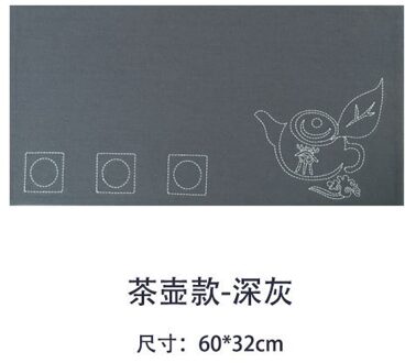 Chinese Thee Mat Borduurwerk Katoen En Linnen Zen Doek Tafelloper Thee Vlag Thee Gordijn Chinese Thee Lade Mat Thee accessoires donker grijs 60x32cm