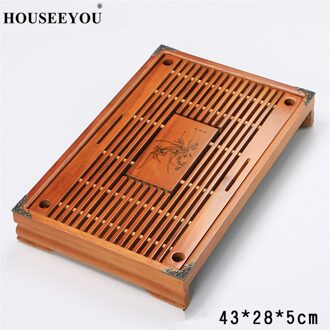 Chinese Traditionele Houten Dienblad Theetafel Thee Zee Thee Set Kung Fu Thee Tray Tools voor Kop en Theepot ambachten Lade 43*28*6 cm ontwerp D