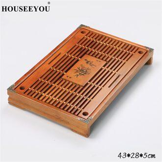 Chinese Traditionele Houten Dienblad Theetafel Thee Zee Thee Set Kung Fu Thee Tray Tools voor Kop en Theepot ambachten Lade 43*28*6 cm ontwerp E