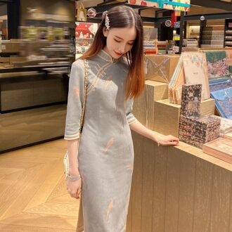 Chinese Vrouwen Qipao Jurk Vintage Slim Lady Party Vestido Gewaad Mandarijn Kraag Cheongsam Traditionele Kleding Voor Vrouwen HB681