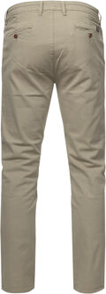 Chino broek "MARSU" regular fit katoen stretch Olijf - 32W/30L