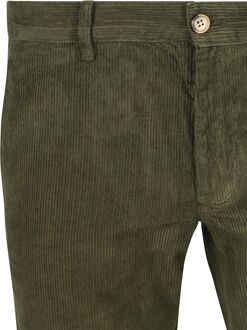 Chino Flemm Corduroy Olive Donkergroen - 50,52,54,56