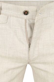 Chino Linen Blend Ruiten Beige - 25,46,50,56,98