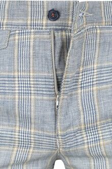 Chino Linen Blend Ruiten Blauw - 102,46,50,98