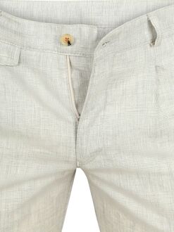 Chino Pico Pleat Cotton Linen Glencheck Lichtgrijs - 102,25,26,46,48,50,52,54,58,98