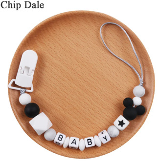 Chip Dale Personalised Name Mickey Silicone Baby Pacifier Clips Chain DIY Soother Chain Newborn Plastic Pacifier Holder