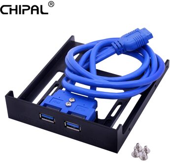Chipal 2 Port Usb 3.0 Voorpaneel 20 Pin USB3.0 Hub Expansion Bay Adapter Plastic Beugel Voor Pc Desktop 3.5 inch Floppy Bay
