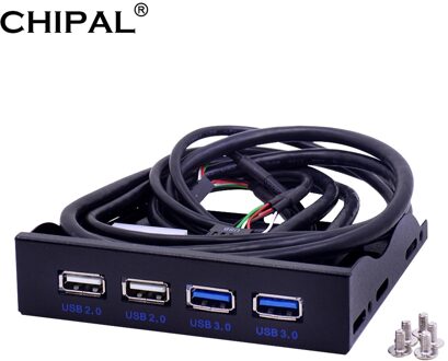 Chipal 4 Poorten Usb 2.0 Usb 3.0 Voorpaneel Hub USB3.0 Splitter Interne Combo Bracket Adapter Voor Pc Desktop 3.5 inch Floppy Bay