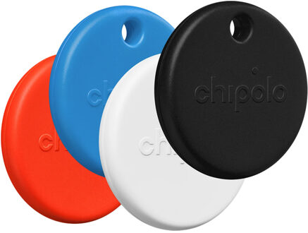 Chipolo POP Bluetooth Tracker - 4-pack - Zwart, Wit, Rood, Blauw Meerkleurig - One size