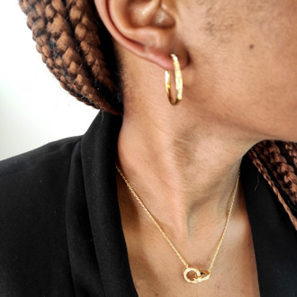 Chique Circle Twin Sets - Oostenrijks kristal - maat Wit & Goud