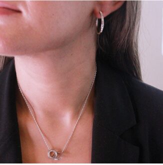 Chique Circle Twin Sets - Oostenrijks kristal Wit Zilver