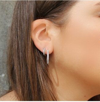 Chique oorbellen - Oostenrijks kristal Wit Zilver