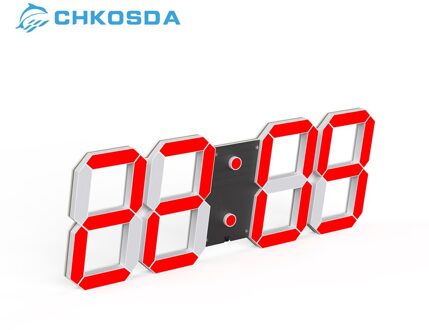 Chkosda Led Wandklokken Digitale Klokken Met Stopwatch 3D Countdown Timer Voor Thuis, Kantoor, Boerderij Decor zwart kader rood