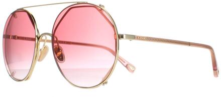 Chloe Chloe Round Dames Gold Red Gradient Ch0041s Goud - One Size