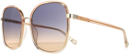 Chloe Chloe zonnebril CH0031S Franky 004 Oranje kristal vervagen en goudblauw tot bruine gradiënt - One Size