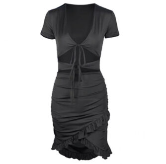 Chloë dress | orange & black Zwart - One size