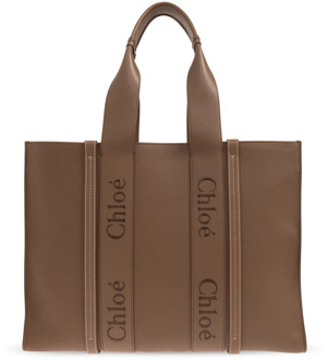 Chloe Grote shopper tas van hout Chloé , Brown , Dames - ONE Size