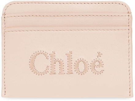 Chloe Kaarthouder met logo Chloé , Beige , Dames - ONE Size