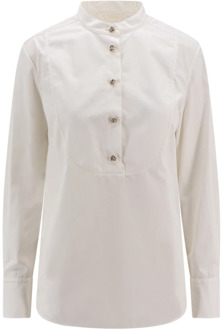 Chloe Katoenen shirt met metalen knopen Chloé , White , Dames - M,S
