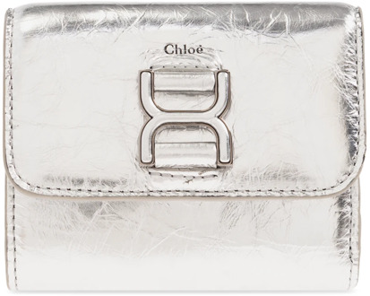 Chloe Leren portemonnee Chloé , Gray , Dames - ONE Size