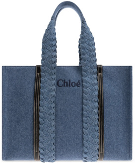 Chloe Woody Grote shopper tas Chloé , Blue , Dames - ONE Size