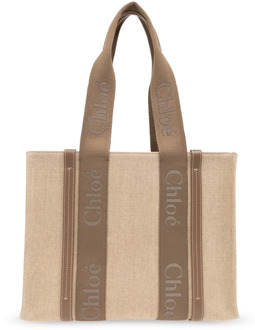 Chloe ‘Woody Medium’ Shopper Bag Chloé , Beige , Dames - ONE Size