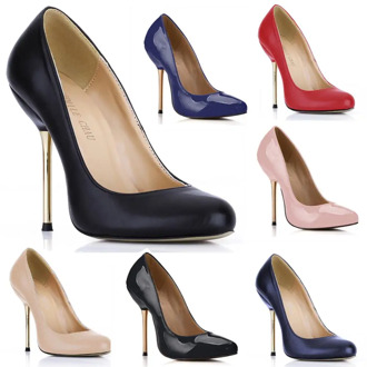 CHMILE CHAU Black Sexy Party Shoes Women Round Toe Stiletto Iron High Heels Plain Work Office Ladies Pumps Zapatos Mujer 3845-b1