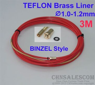 CHNsalescom BINZEL Stijl PTFE met Messing Liner en Cooper Terminal 1.0-1.2mm Draad 3M 10ft