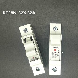 Chnt Cilindrische Cap Zekering Rt28n-32x 500V 32A 1P Geleiderail Met Indicatielampje Met Rt28-32/Rt29-32 Zekering c101