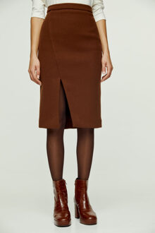 chocola kokerrok van imitatiemouflon Bruin - M