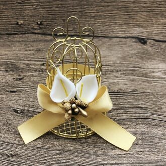 Chocolade Bell Blik Doos Snoep Box Birdcage Met Lint Bag Bruiloft Handgrepen Verpakking 01