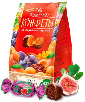 Chocolate Candy кремлина figs in chocolate-snacks and sweets, goods from Russia