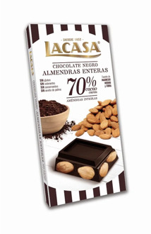 Chocolate tablet 70% cocoa with whole almonds