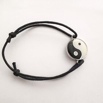 Choker Taiji Gossip Yin Yang Tai Chi Armband Vrouwen Verstelbare Zwart Katoen Wax Koord Armbanden Mode-sieraden