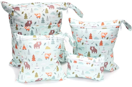 [CHOOEC] Combination 4-piece set Wet Bag Washable Reusable Cloth diaper Nappies Bags Waterproof Swim Sport Travel Carry bag