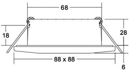Chooose LED inbouwdownlight hoekig zwart zwart, transparant
