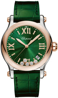Chopard Happy Sport Quartz Horloge met Groene Wijzerplaat en Zwevende Diamanten Chopard , Green , Dames - ONE Size