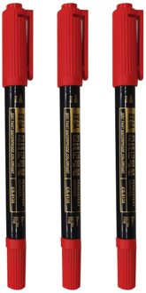 Chosch Twin Tip Permanente Marker Pen Verf Marker Pennen Fijne Punt Waterdichte Inkt Blauw Rode Inkt Voor Tekening Student levert 3stk rood