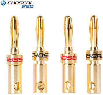 CHOSEAL 24K Gold-plated Copper Banana Speaker Plug Connector Adapter Audio Banana Connectors for Speaker Wire Amplifiers