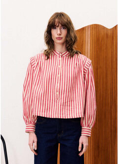 Choupette blouse schouderdetails gestreept Rood - M