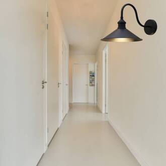 Christer wandlamp, zwart, breedte 24 cm, metaal, E27