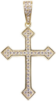 Christian 14 karaat gouden kruis met zirkonia Geel Goud - One size
