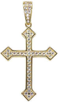 Christian 14 karaat gouden kruis met zirkonias Geel Goud - One size