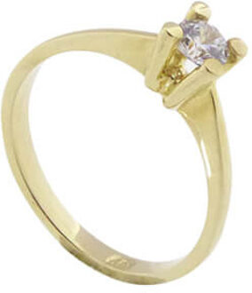 Christian 14 karaat gouden solitair zirkonia ring Geel Goud - One size