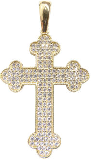 Christian 14 karaat zirkonia kruis Geel Goud - One size