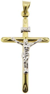 Christian Bicolor gouden christus kruis Geel Goud - One size