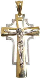 Christian Bicolor gouden heren kruis Geel Goud - One size