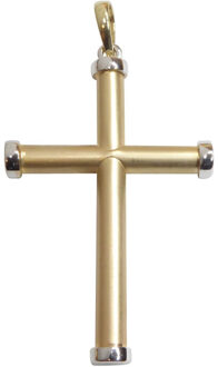 Christian Bicolor matte gouden kruis Geel Goud - One size