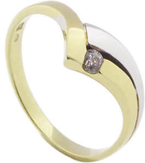 Christian Bicolor zirkonia ring Geel Goud - One size